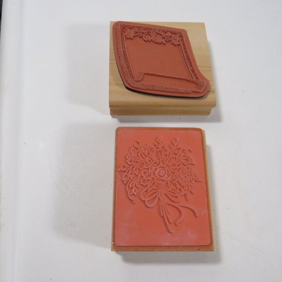 Rubber Stamps Wood Mounted (Memo, Floral Bouquet) - Picture 2 of 5